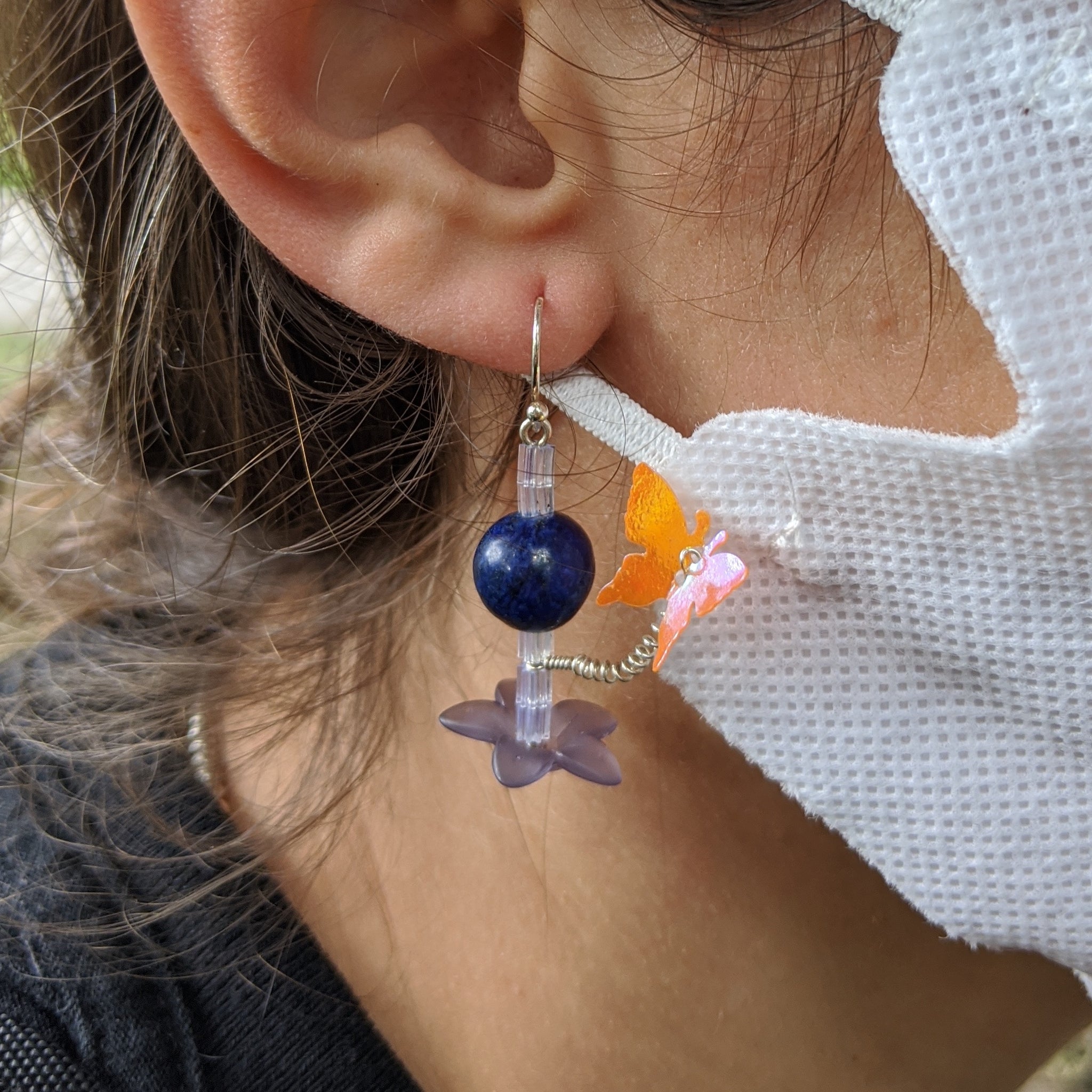 Butterfly Lapis Earring