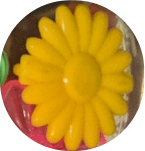 Yellow Plastic Flower Bead